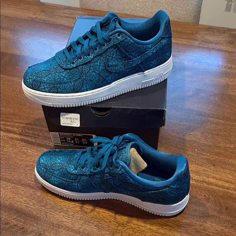 Nike Air Force 1 ‘07 PRM 3 Green Abyss/Indigo Force Size 10 - circa 2019 NWT